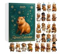 Capybara Advent Calendar 2025, 24 Days Countdown Calendar with 2D Acrylic Cute Capybara Ornaments, Surprise Cute Capybara Christmas Tree Decorations, Chill & Daily Surprises for Capybaras Lover