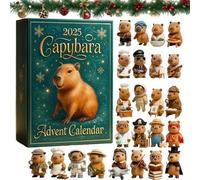 Capybara Advent Calendar 2025, 2D Acrylic Capybaras Ornaments Christmas Decor, 24 Days Christmas Ornament Countdown Calendar, Cute Tree Decorations