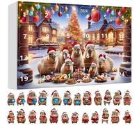 Capybara Advent Calendar 2025, 2D Acrylic Cute Capybaras Ornaments Christmas Decoratinsd, 24 Days Christmas Advent Countdown Calendar with 24 PCS Capybara Ornaments for Xmas Tree Home Decor