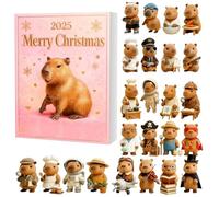 Capybara Advent Calendars 2025, 24-Day Whimsical Acrylic Decoration Countdown, Festive Tree, Desk & Shelf Ornament, Cute Capybara Hanging Pendant Christmas Tree Decorations (B)