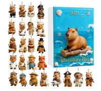 Capybara Advent Calendars 2025-24 Days Christmas Countdown - 2d Acrylic 24 Days Countdown Capybara Tree Ornament For Classroom Holiday Party Tradition Winter Celebration Door Handle Backpack