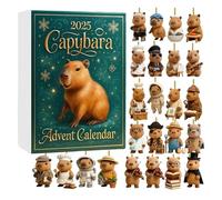 Capybara Advent Calendars 2025,24 Days Christmas Countdown Calendar With 2D Acrylic Cute Capybara Hanging Christmas Tree Decorations,24 Uniquely Costumed Capybara Ornaments,For Animal Lover (1PC)