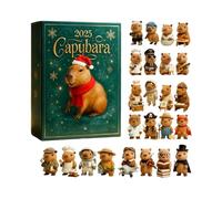 Capybara Advent Calendars 2025 | 24 Days Cute Capybara Ornaments Countdown Calendar | 2D Acrylic Capybaras Hanging Pendant Seasonal Decor for Christmas Tree Wall Window Fireplace Decorations