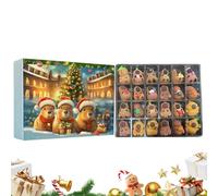 Capybara Advent Christmas | 24 Days Cute 3D Capybara Toy Decor,Countdown Calendar Animal Collectibles - for Home Bookshelf TV Cabinet Entrance Bedside Table Adults Kids Party Favors