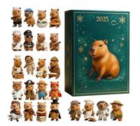 Capybara Advents Calendars 2025, 26x18x3cm 24 Day Christmas Countdown Calendars With 24 Pieces Of 2D Acrylic Flat Pendants, Can Be Hung On The Wall Or Placed On The Display Stand