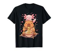 Capybara and Axolotl Ramen Boba Cute Kawaii T-Shirt