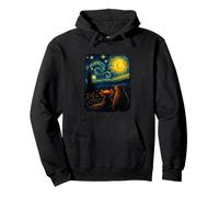 Capybara and Axolotl Starry Night Van Gogh Art gifts boys Pullover Hoodie