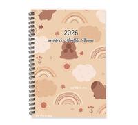 Capybara and Clouds 2026 Planner Diary A5 To Do List Notebook Diaries 2026 Mens Planner Notebook Diary for School Week To View Monthly Year with Dotted Line Note Page Slim
