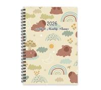 Capybara and Rainbows 2026 Notebook A5 To Do List Notebook 2026 Agenda Planner for Men Planner Diary A5 for Teacher Week To View Monthly Year Diary with Dotted Line Note Page Slim