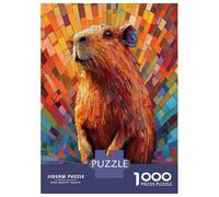 Capybara Animal Illustration 1000 Piece Jigsaw Puzzle for Adults Paper Puzzle Game for Family Relaxation Home Decor 38x26cm/1000pcs