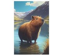 Capybara Animal Jigsaw Wooden Puzzles for Adults 1000 Piece Puzzle Challenging Game Toys Birthday Gift for Adults Kids Boys Girls 78×53cm