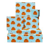 Capybara Anniversary Wrapping Paper - 6 Sheets Of Heart Wrapping Paper - For Men Women Couple Partner - Valentine's Day Gift Wrap - Recyclable - By Central 23