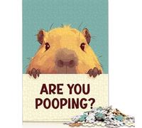 Capybara Are You Pooping Puzzle 500 Pieces Jigsaws Wooden Puzzles for Adults & Teenager Jigsaw Puzzles for Adults Teenagers 500pcs (52x38cm)