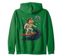 Capybara Astronaut Surfing in Space Capy Men Women Kids Zip Hoodie