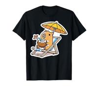 Capybara at The Beach Vacation Cruise Summer Drink Relax T-Shirt