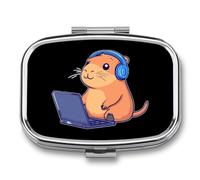 Capybara at Work Travel Pill Organizer with Mirror