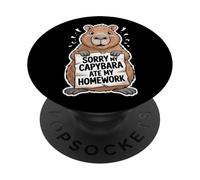 Capybara Ate My Homework Sorry Back To School Animal PopSockets Adhesive PopGrip