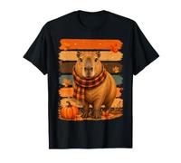 Capybara Autumn Fall Pumpkin Coquette Bow Thanksgiving Women T-Shirt