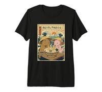 Capybara Axolotl Eating Ramen Noodles Graphic Premium T-Shirt