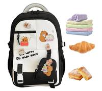 Capybara Backpack - 35cm Cute Kids Bag, Large Capacity Schoolbag, Durable Zipper Compartment | Travel Weekend Trip for College School Beach Picnic Outing Boys Girls, black, se beskrivning, Unisex