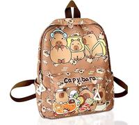 Capybara Backpack,Capybara School Backpack with Silicone Pencil Case Cartoon Kids Backpack Kawaii Backpacks Light Leisure Bag Daypack Bags Double Shoulder Bag for Children(31x25x11cm)