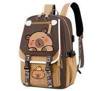 Capybara Backpack, Children's Backpacks Cartoon Backpack School Bags Lightweight Backpack Casual School Animals Bag Cute Cartoon Backpacks Casual Schools Backpacks for Children (Brown)(F)