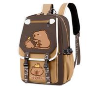 Capybara Backpack, Children's Backpacks Cartoon Backpack School Bags Lightweight Backpack Casual School Animals Bag Cute Cartoon Backpacks Casual Schools Backpacks for Children (Brown)(E)