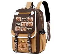 Capybara Backpack, Children's Backpacks Cartoon Backpack School Bags Lightweight Backpack Casual School Animals Bag Cute Cartoon Backpacks Casual Schools Backpacks for Children (Brown)(C)