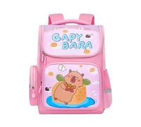 Capybara Backpack - Cuddly Animal Pattern Backpack, School Bag with Compartments, Waterproof Design, School Bag for Children, Girls, Nursery, Primary School, Leisure, Camping, Travel, lightpink, see