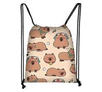 Capybara Backpack Cute Bookbag with Drawstring