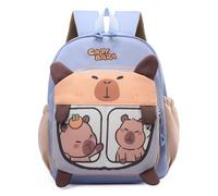 Capybara Backpack For School, Cute 3D Preppy Kawaii Aesthetic Backpack For Boys Girls (Blue)