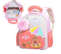 Capybara Backpack for School, Large, Aesthetic Shoulder Bag with Bottle Holder, Book Bag, Stationery , Nursery, Travel, Snack, Picnic, Birthday Gift, Travel Bag for J, red, Siehe Beschreibung