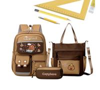Capybara Backpack Girls, Reflective Aesthetic School Backpack, Large Capacity Shoulder Bag, 810g, Pencil Case for College Student Lovers Picnic Birthday Christmas Thoughtful Versatile Companion, a, Se