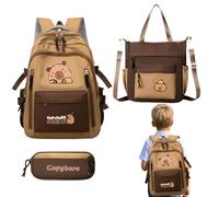 Capybara Backpack Kit,Large Capacity Backpack Set for Girls - Waterproof Stationery Study Accessories for School Travel Daily Kids Picnic Holiday Christmas Boys Birthday