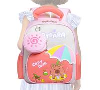 Capybara Backpack Large Capacity | Cute School Bag,Child Pack with Breathable Shoulder Straps for Kids Stationery Bottle Store Book Travel Boy Girl