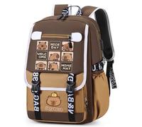Capybara Backpack Set, Capybara School Backpack with Pencil Case Keychain Children's Backpack Cartoon Backpacks Light Leisure Bookbag Daypack Bags Double Shoulder Bag for Children(B)