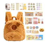 Capybara Backpack | Stationery Set Bookbag with Pencil Case | Soft Capybara Stuffed Animals Plush Backpack,for Kids Children Day Trip School Birthday Travel Camping Picnic Sport