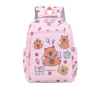 Capybara Backpack with Lunch Box Pencil Case - School Bag Set for Girls Boys - Cute Backpack Practical for School, Travel, Daily Activities, Pink, Se référer au descriptif, Refer to description