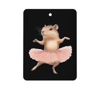 Capybara Ballet Dancer Car Air Freshener Aromatherapy Tablets Hanging Scented Cards for Rooms Bathrooms Wardrobe Square