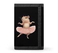 Capybara Ballet Dancer Mens Trifold Wallet Classic Credit Card Case Slim Purse with ID Window