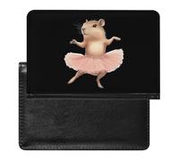 Capybara Ballet Dancer Passport Holder Cover Wallet with ID Card Slot Slim Travel RFID Blocking Case Protector Essentials for Women Men