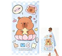 Capybara Beach Towels, Capybara Microfiber Bath Towels Lightweight Printed Beachs Towel Quick Dry Towel Pooltowel Swimmingtowel Softtowels for Camping, Beach, Pool, Yoga,Outdoor(80*160CM)
