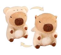 Capybara - Bear Stuffed Animal Capybara Wearing Beige Bear Costume Plushies Dressed as Cute Funny Plush Toys for Kids Stuffed Animals Gift for Lover 10 Inch