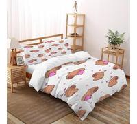 Capybara Bedding Sets for Boys Kids Duvet Cover,3D Cute Animals Comforter Cover Bed Set Ultra Soft Room Decor Double（200x200cm）