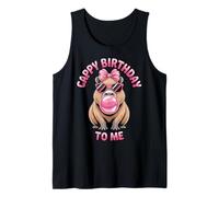 Capybara Birthday Cappy Birthday to Me Cute Pink Bubblegum Tank Top