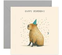 Capybara Birthday Card - Cappy Birthday - For Dad Brother Son Mum Sister - Blank Inside