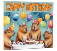 Capybara Birthday Card - Cappy Birthday - Funny Capybaras 145 x 145mm