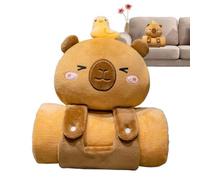 Capybara Blanket - Cute Soft Portable Capybara Shape Kids Nap Mat for Comfort, Multi Purpose Bed Throws and Travel Pillow for Office, School, Camping, Travel, 50.40 Inches