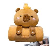 Capybara Blanket, Cute Soft Portable Capybara-Shaped Kids Nap Mat, Multi-Purpose Comfortable Bed Throw, Travel Pillow for Home, School, Office, Travel, and Outdoor Use