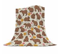 Capybara Blanket Gift for Adults and Kids Family Animal Capybara Blanket Super Soft Plush Flannel Throw Blanket for Couch Bed Sofa 150x200cm(60x80 Inch)